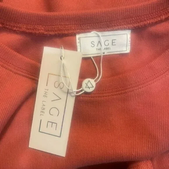 Sage The Label Wildflowers Luxury Sweatshirt Self Tie Sleeve Medium NWT - Picture 3 of 8